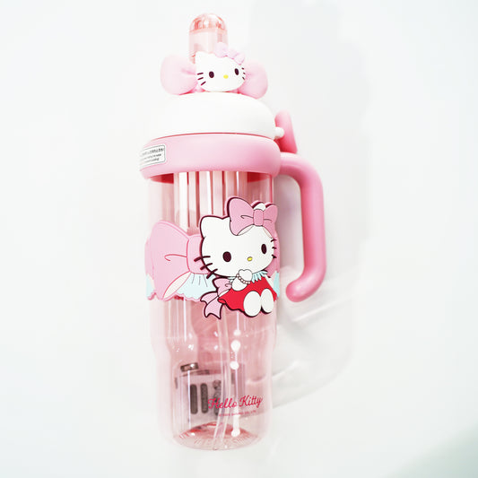 ILAHUI saniro water bottle with drinking straw 1200ml