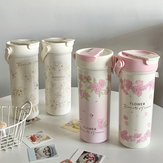 ILAHUI Flower Thermos Water Bottle 610ML 37354570