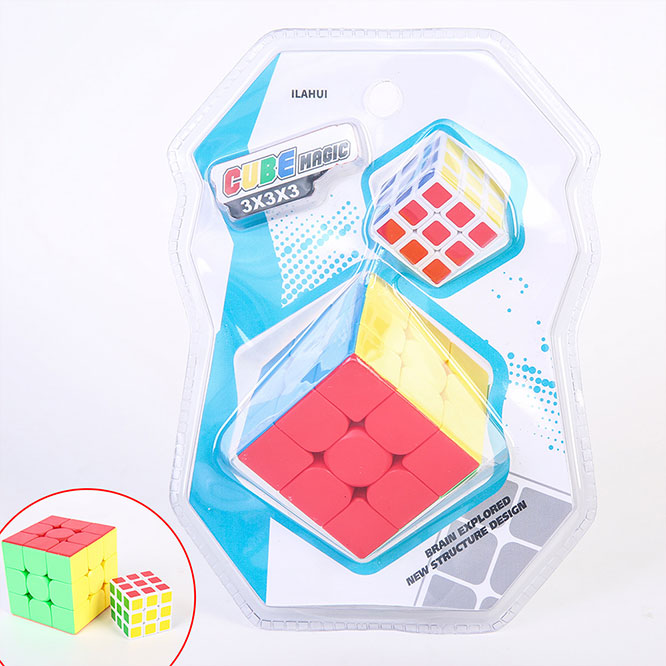 Combination of small and large Rubik's Cubes